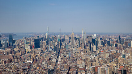 USA, New York, New York City, Midtown Manhattan, View from The One World Trade Center - Freedom Tower