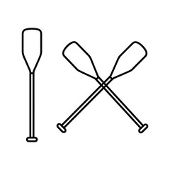 Two Paddles One Crossed Over Another Isolated On White Keywords: paddle, canoe, kayak, oar, water sport, rowing, boat, equipment