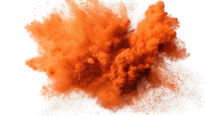Explosion of orange dust cloud