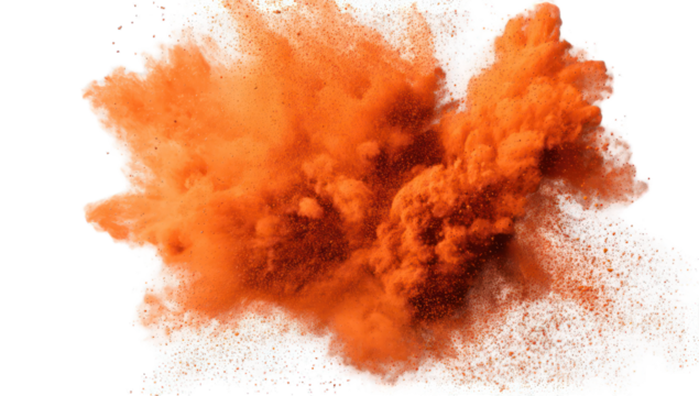 Explosion of orange dust cloud