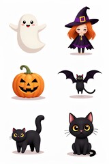 Obraz premium Cute Halloween Characters Set