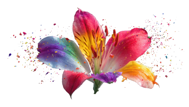 Vibrant multicolored flower explosion