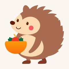 Cute Colorful Doodle of a Hedgehog Carrying Rainbow, Hand Drawn Playful Hedgehog Sketch, Whimsical Rainbow Hedgehog Illustration, Cozy Woodland Hedgehog Doodle Vector