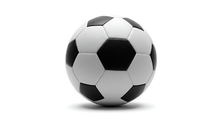 Fototapeta premium Classic black and white soccer ball with traditional hexagonal and pentagonal panels.