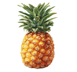 Single pineapple, vibrant colors