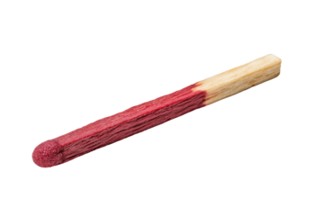 Single matchstick, angled, red and light brown