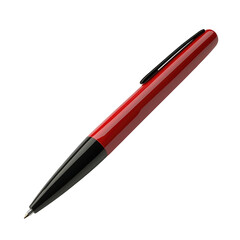 Elegant red and black writing pen isolated on a black background