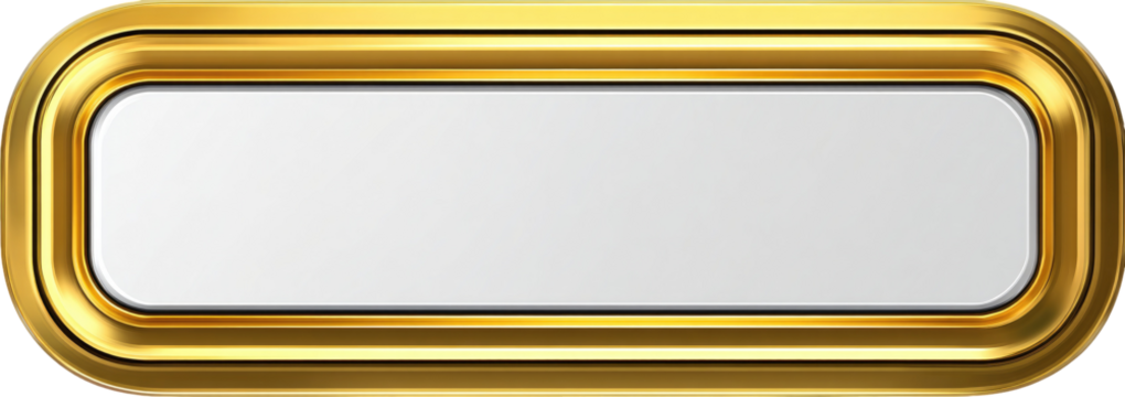 Gold-framed rectangular placard