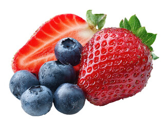 Close-up of fresh strawberries and blueberries (3)