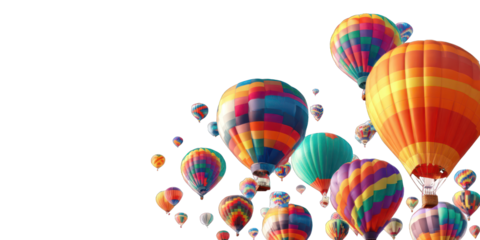 Colorful hot air balloons filling the frame