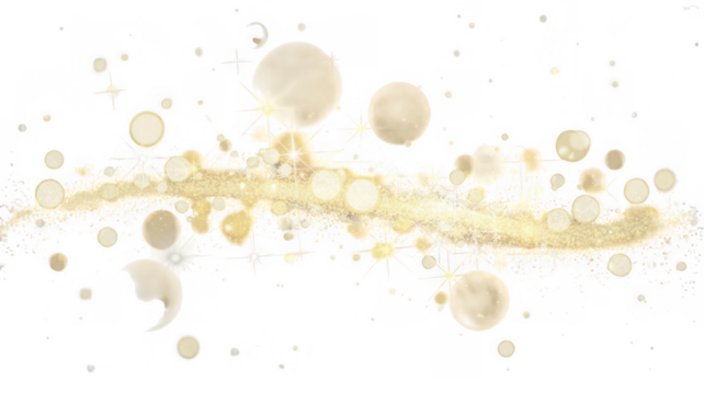 Ai generated image of abstract background with yellow bokeh and particles, isolated on transparent background - Powered by Adobe