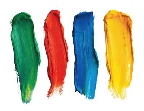 Abstract paint strokes in four vibrant colors - Powered by Adobe