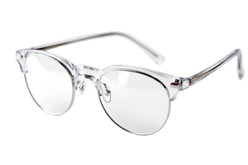 Clear plastic round eyeglasses