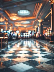Fototapeta premium beautiful casino interior in light tones blurred picture background wallpaper space for text 