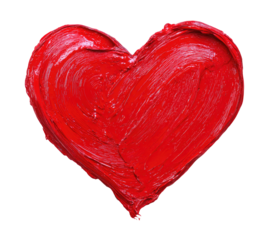 Red heart shape, textured paint