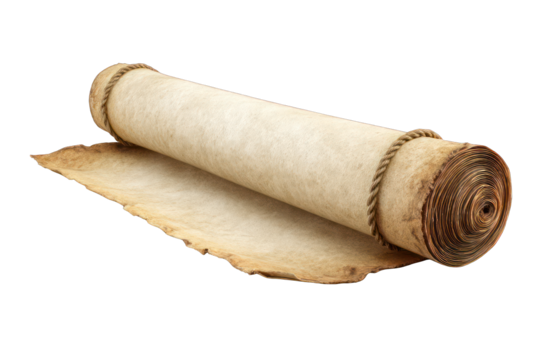 Aged scroll of parchment
