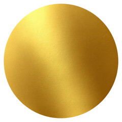 A solid gold circular disc, smooth and polished
