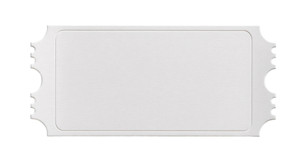 Blank white ticket stub