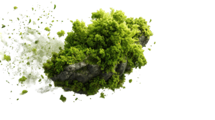 Moss-covered rock, abstract design