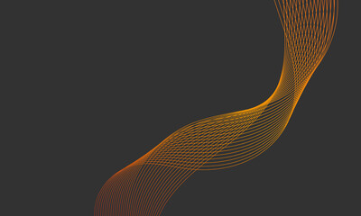 Fototapeta premium Dark Futuristic Abstract Background with Glowing Orange Wave Lines, Neon Gradient Poster, Banner, Wallpaper, Backdrop, and Template