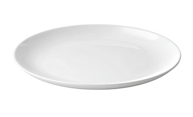 A plain, round, white dinner plate