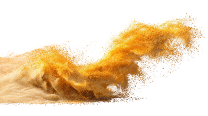 Golden explosion of dust