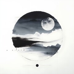 Modern Zen Abstract Ink Painting
