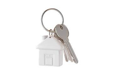 House shaped keychain with keys