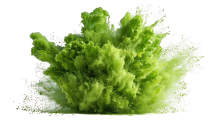 Abstract explosion of vibrant green paint