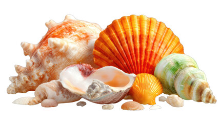 Obraz premium Colorful seashells arranged
