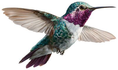 hummingbird flying, isolated on a transparent background png file with a white background. 