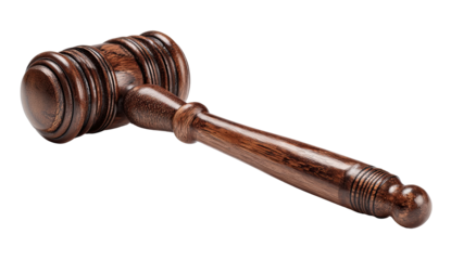 Dark wooden gavel, angled view (2)