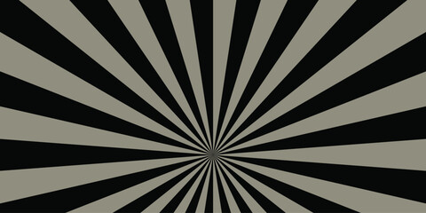 Abstract black and gray dark sun rays sunburst backdrop background. seamless retro vintage burst.. Pop art dark gray comic background.Vintage sunrays illustration swirl grunge backdrop line.