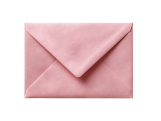 Pink envelope, closed, top view