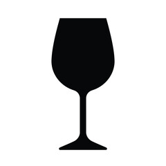 Wine glass silhouette illustration for beverage and dining concept on a white background. EPS 10.