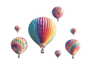 Fototapeta premium Colorful hot air balloons against black
