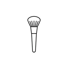 Makeup brush silhouette illustration with rounded bristles on a white background. EPS 10.