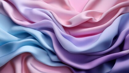 flowing pastel fabric a textured abstract background in pink purple and blue