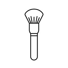 Makeup brush silhouette illustration with rounded bristles on a white background. EPS 10.