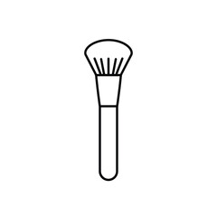 Makeup brush silhouette illustration with rounded bristles on a white background. EPS 10.