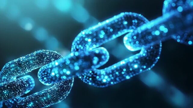 Blockchain technology connecting digital links in secure network