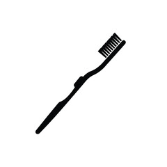 Toothbrush silhouette with eyelash-style bristles on a white background. EPS 10.