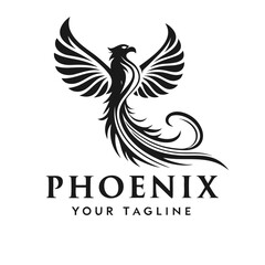 Phoenix  Black logo design and shelty design 
