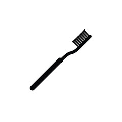 Toothbrush silhouette with eyelash-style bristles on a white background. EPS 10.
