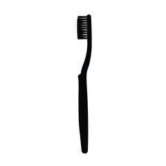 Toothbrush silhouette with eyelash-style bristles on a white background. EPS 10.