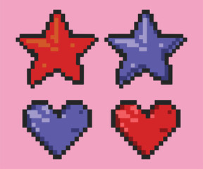 Minimal Star Pixel Style Design Outlined