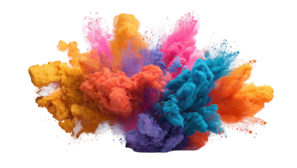 Abstract explosion of vibrant colored inks