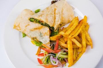 fish and chips on a plate