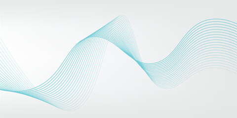 Abstract blue wave vector banner template. vector ilustration.
