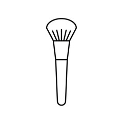 Makeup brush silhouette illustration with rounded bristles on a white background. EPS 10.